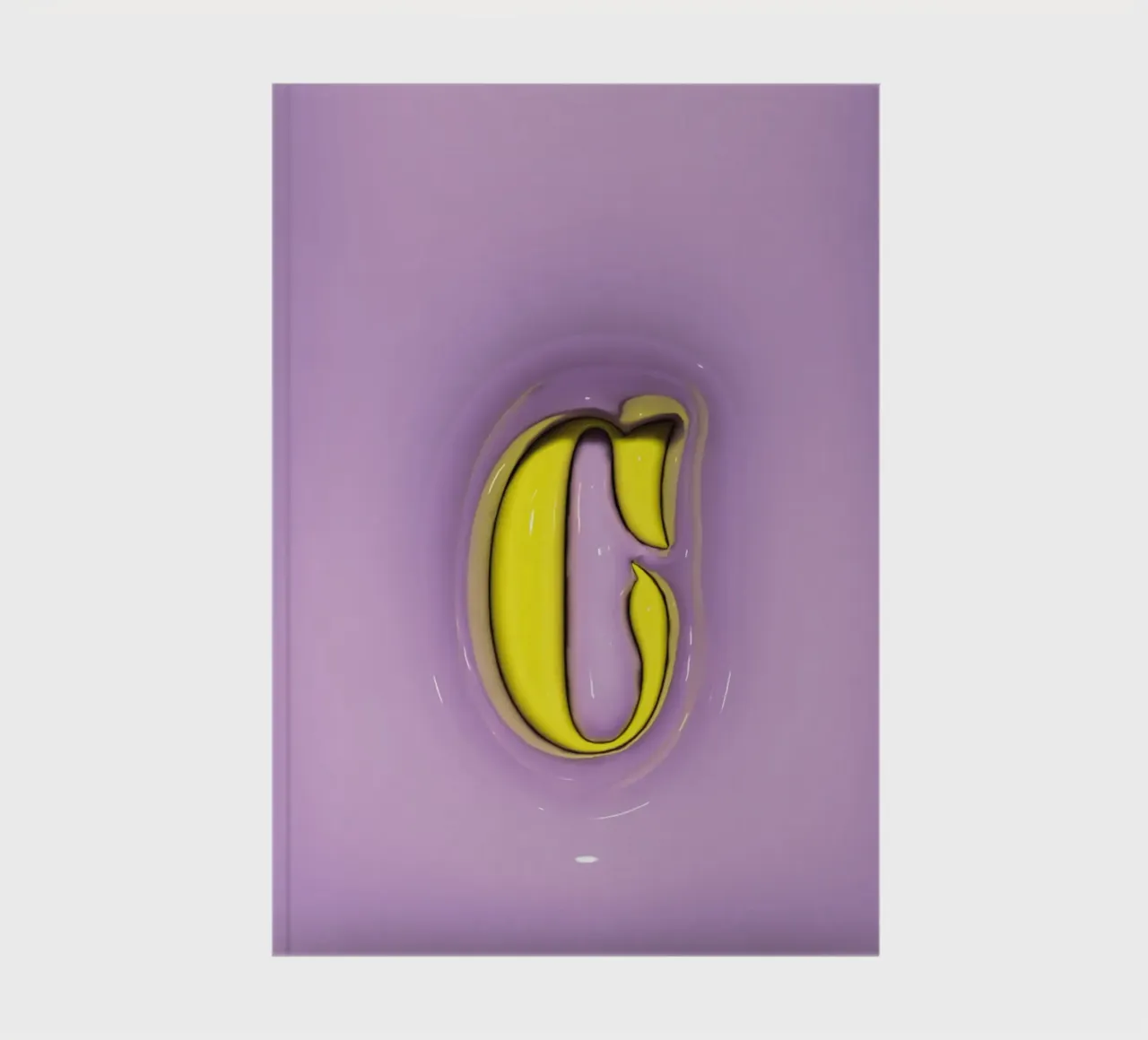 Bubblegum Opblaas Initialen C Paars notitieboek van Malou-Studio