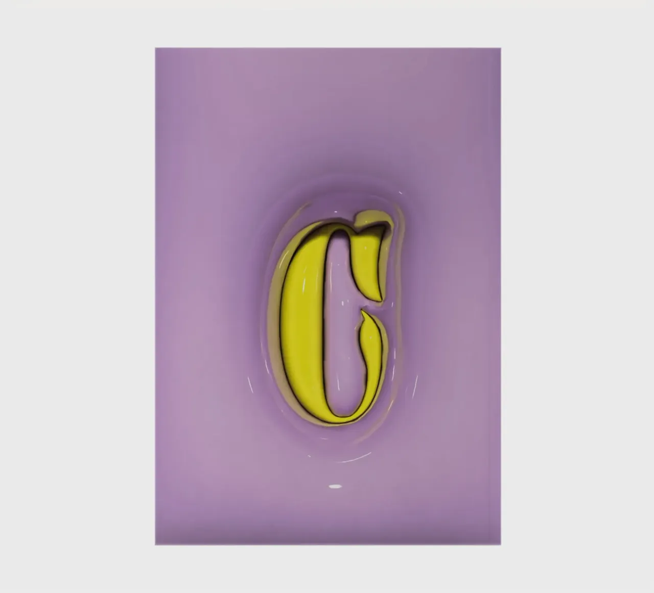 Bubblegum Opblaas Initialen C Paars notitieboek van Malou-Studio