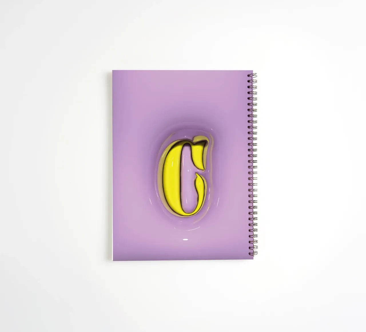 Bubblegum Inflate Initials C Purple spiral notebook by Malou-Studio