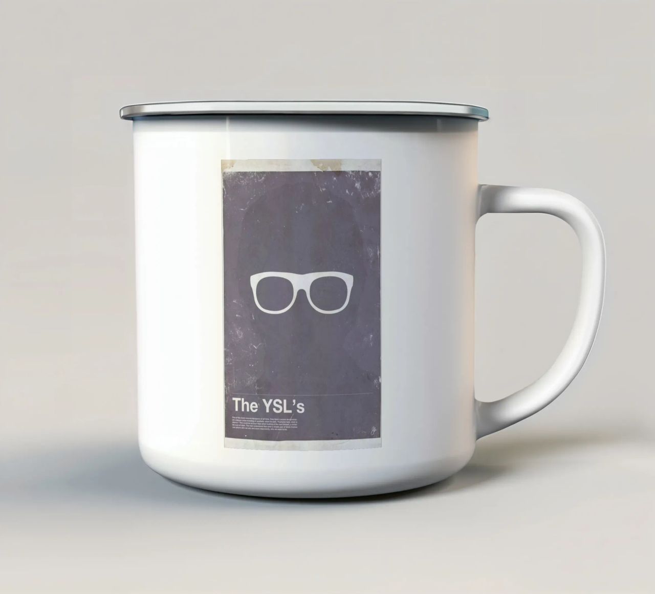 Framework YSL tazza in smalto da Moxy Creative House