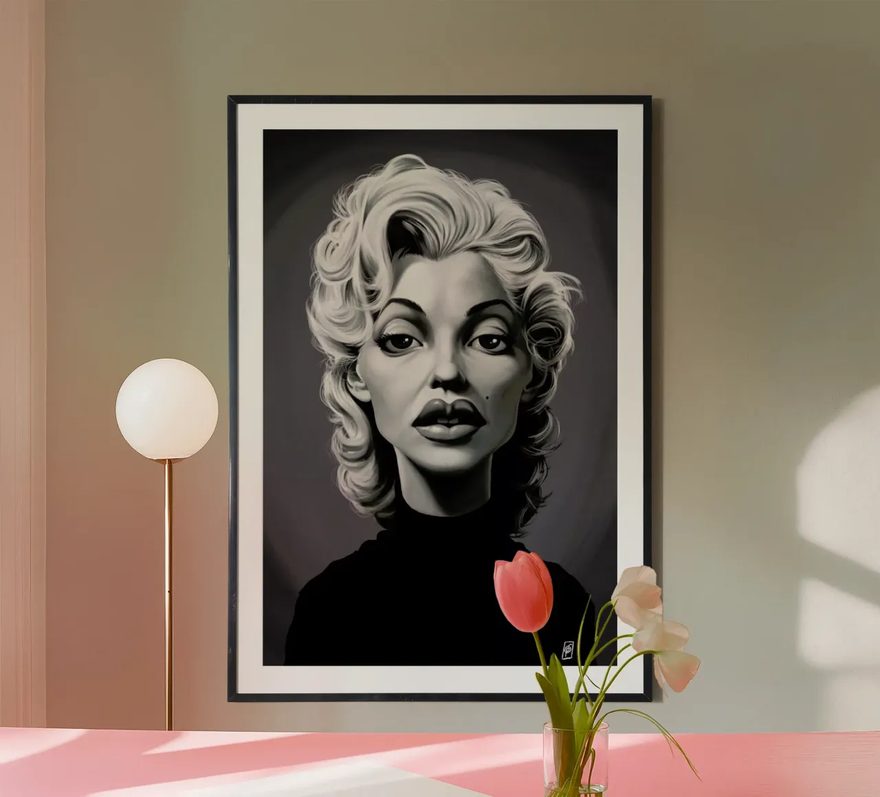 Marylin Monroe poster with plastic frame by Rob Art | Illustration