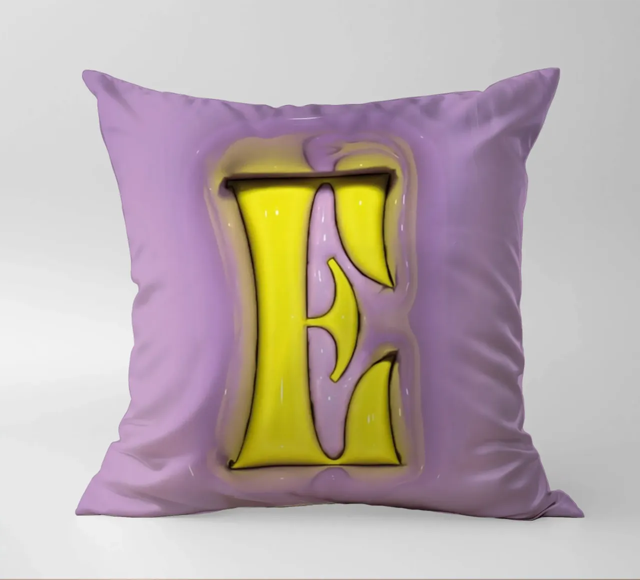 Gonfiaggio Bubblegum Iniziali E Viola cuscino da Malou-Studio