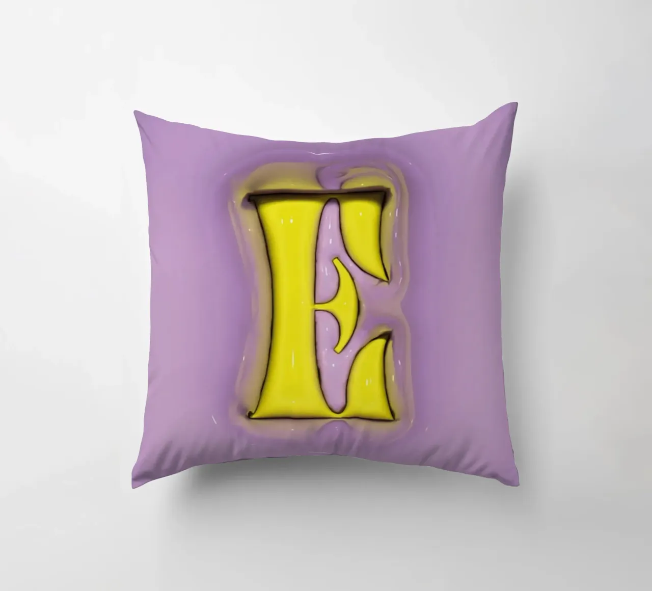 Gonfiaggio Bubblegum Iniziali E Viola cuscino da Malou-Studio