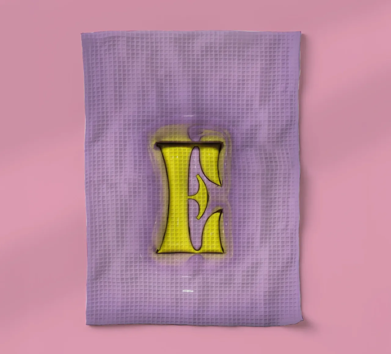 Gonflable Bubblegum Initiales E Violet torchon de Malou-Studio