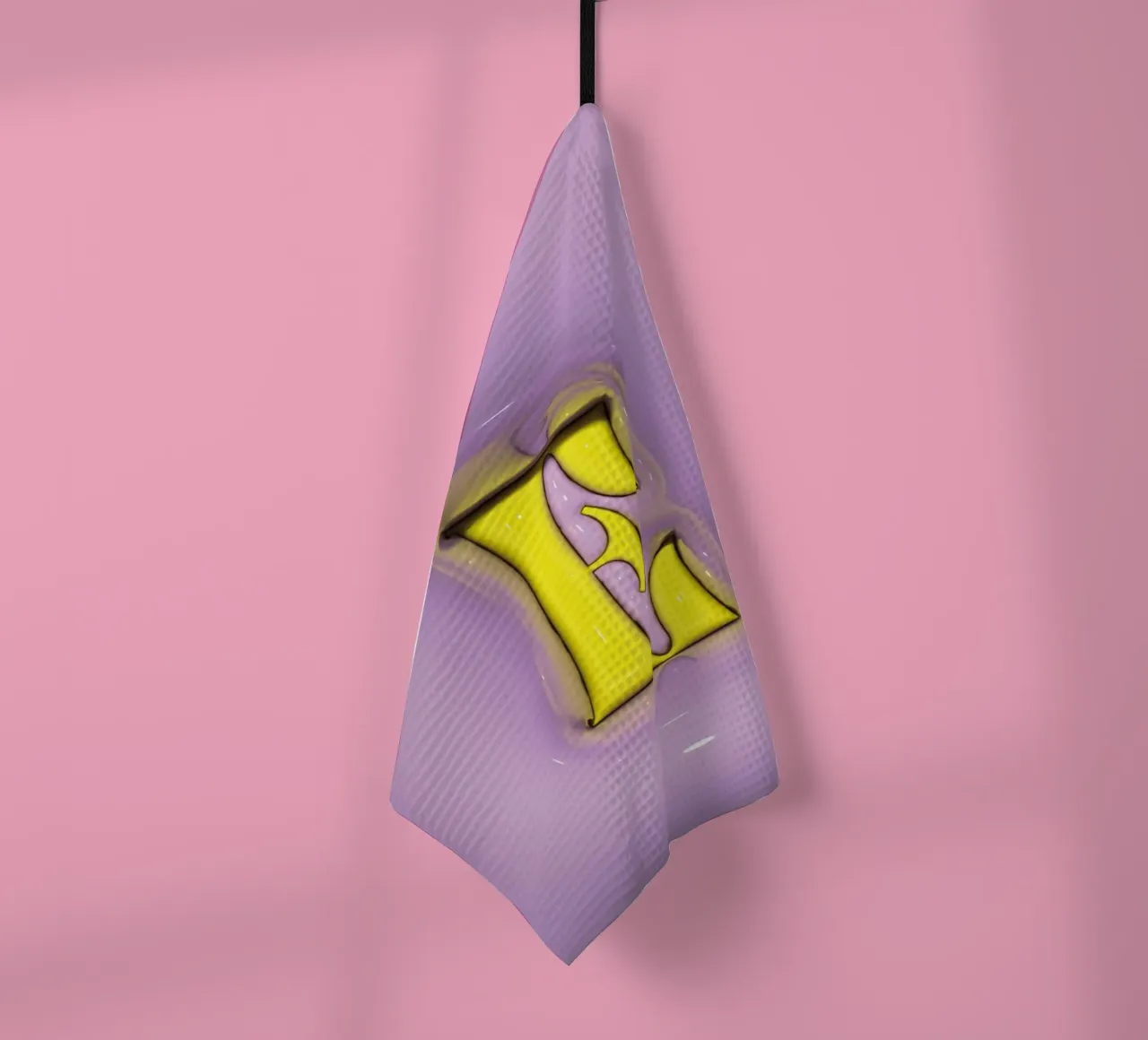 Gonflable Bubblegum Initiales E Violet torchon de Malou-Studio