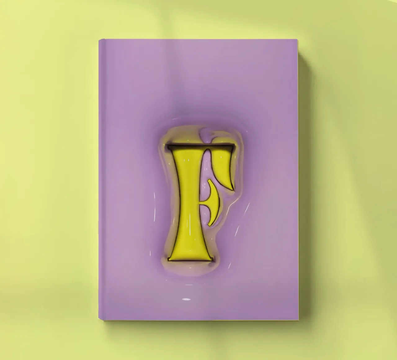 Bubblegum Inflate Initials F Purple notebook by Malou-Studio