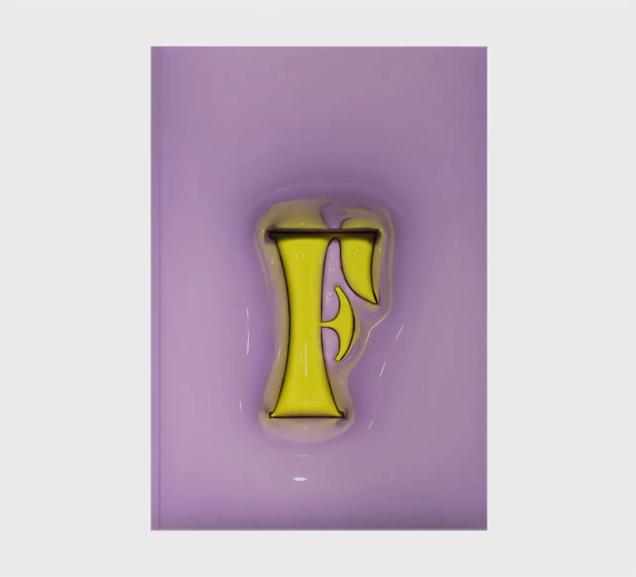 Bubblegum Inflate Initials F Purple notebook by Malou-Studio