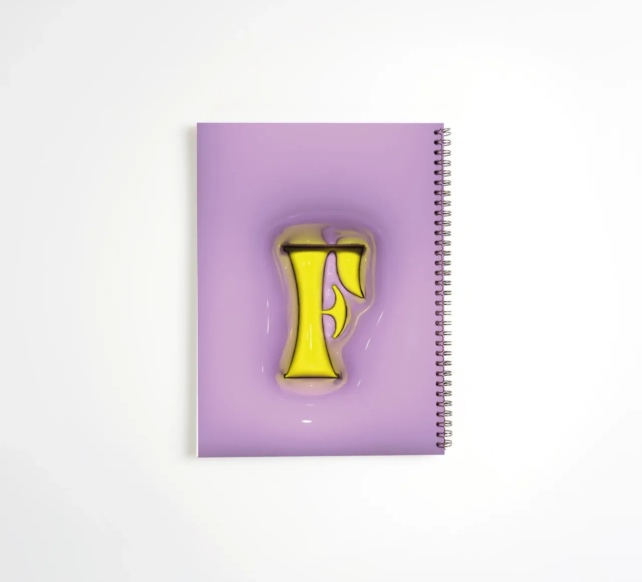 Bubblegum Inflate Initials F Purple spiral notebook by Malou-Studio