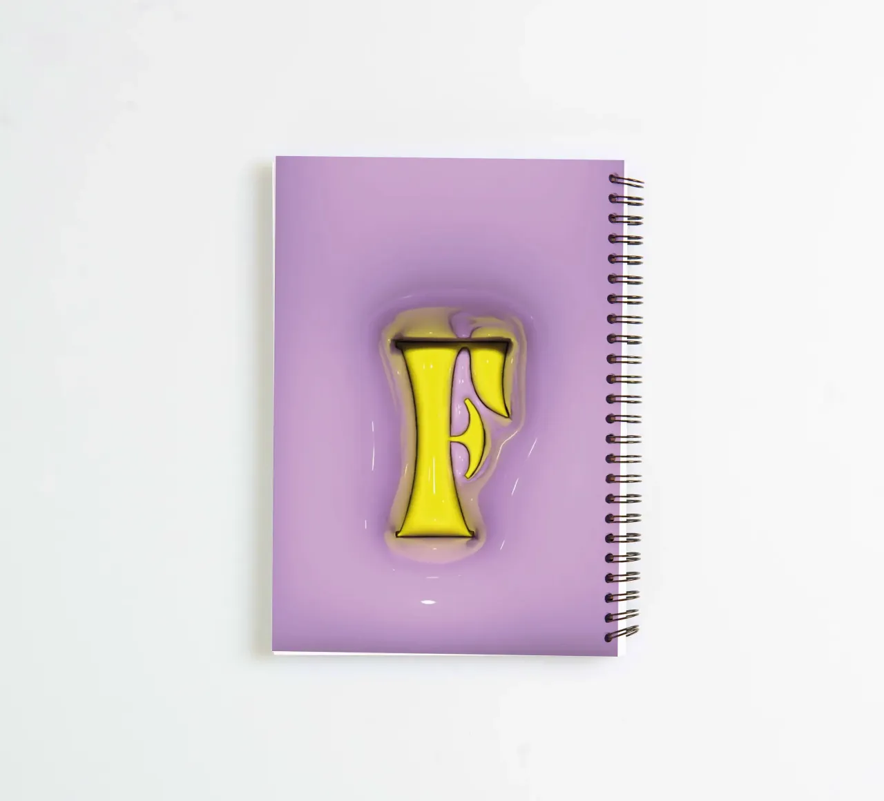 Bubblegum Inflate Initials F Purple spiral notebook by Malou-Studio