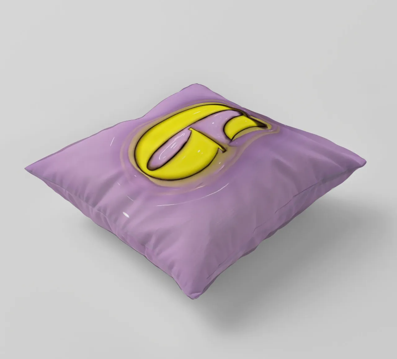 Bubblegum Inflate Initials G Purple decorative cushion by Malou-Studio