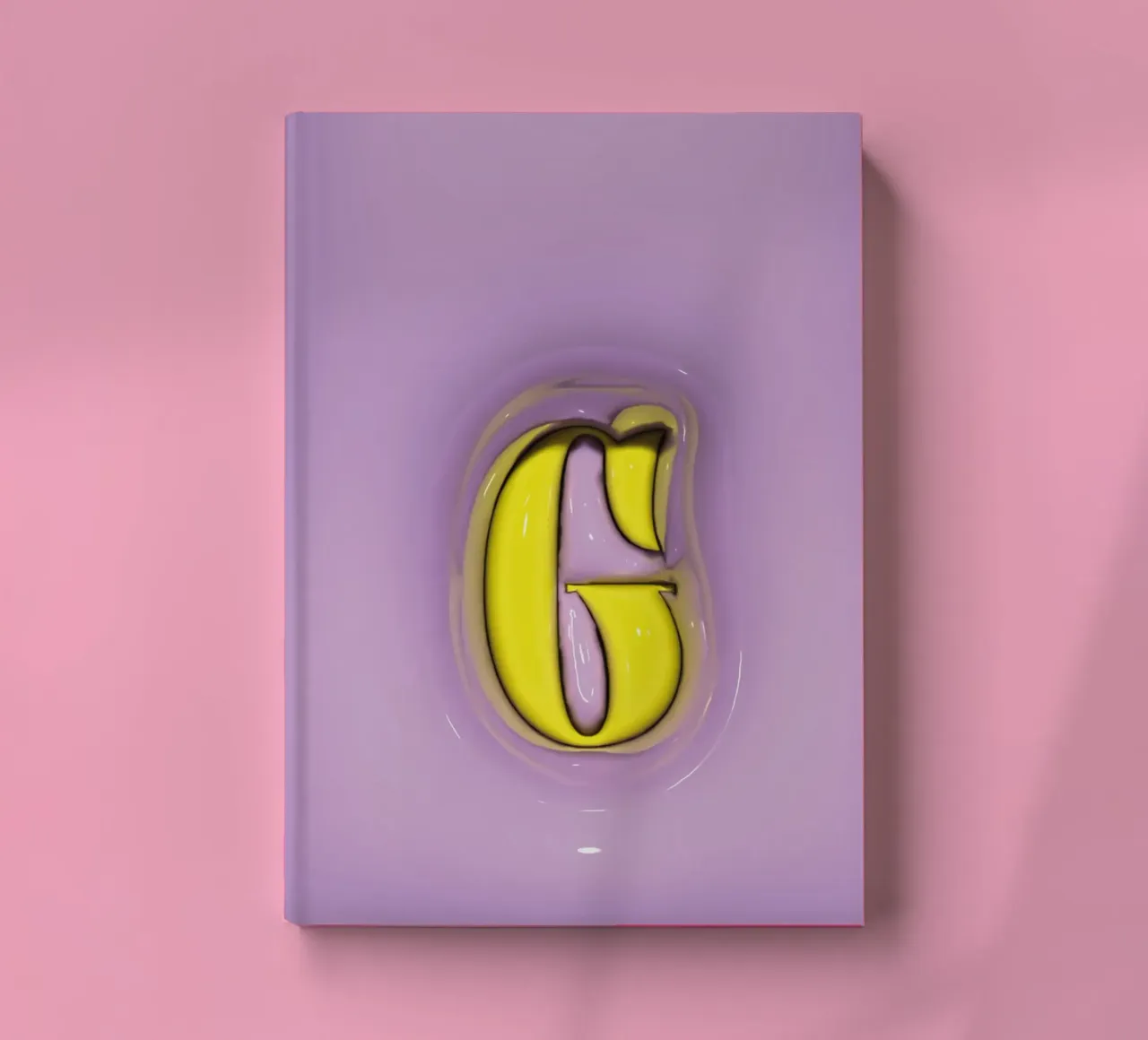 Bubblegum Inflate Initialen G Lila Notizbuch von Malou-Studio