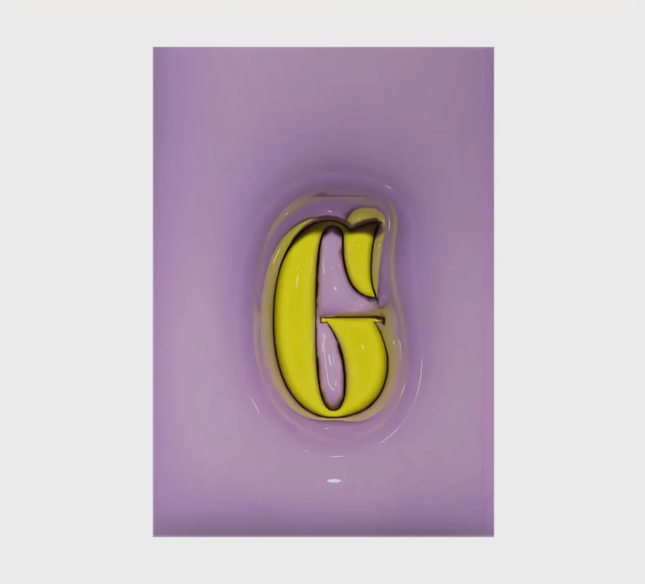 Bubblegum Inflate Initialen G Lila Notizbuch von Malou-Studio