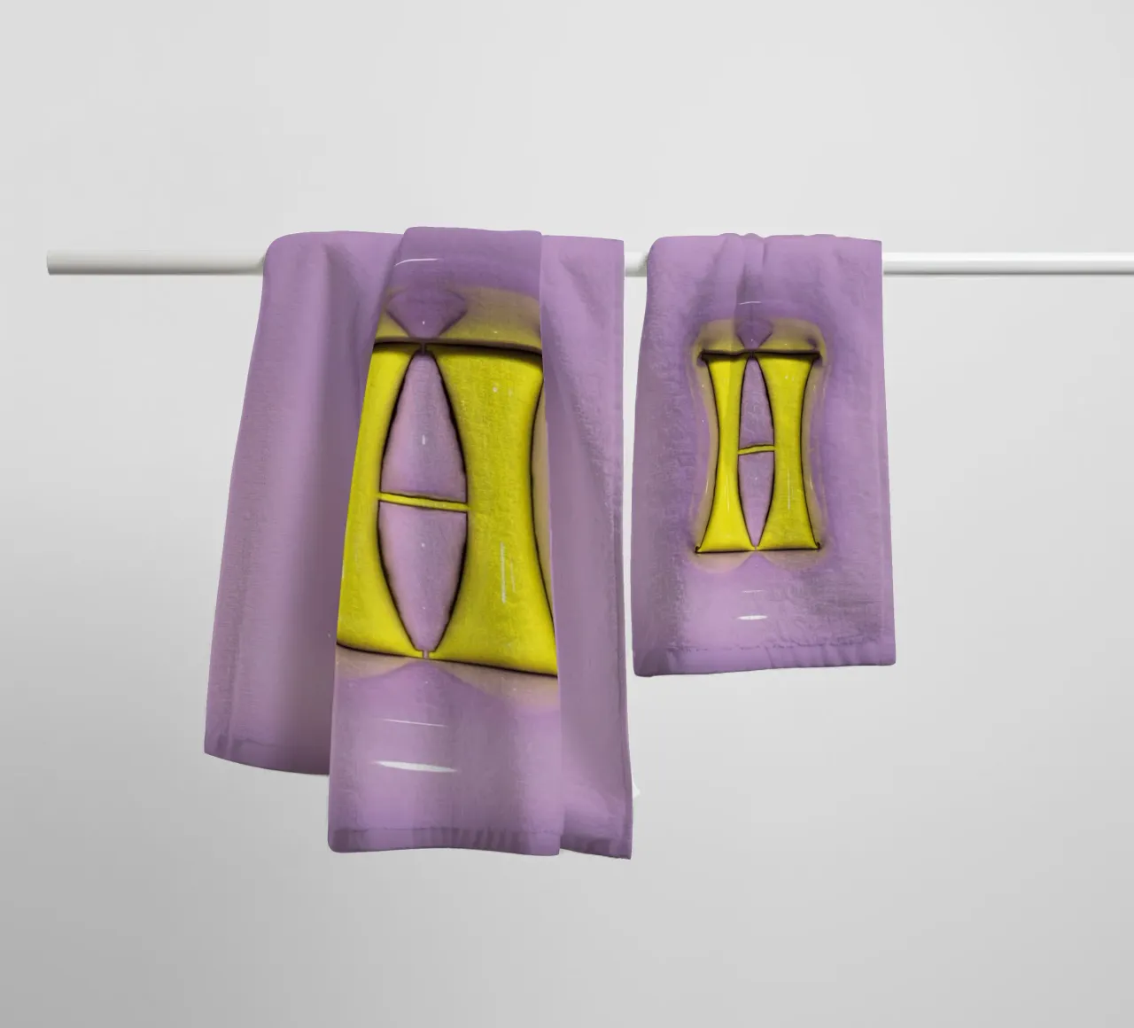 Bubblegum Inflate Initials H Purple towel by Malou-Studio