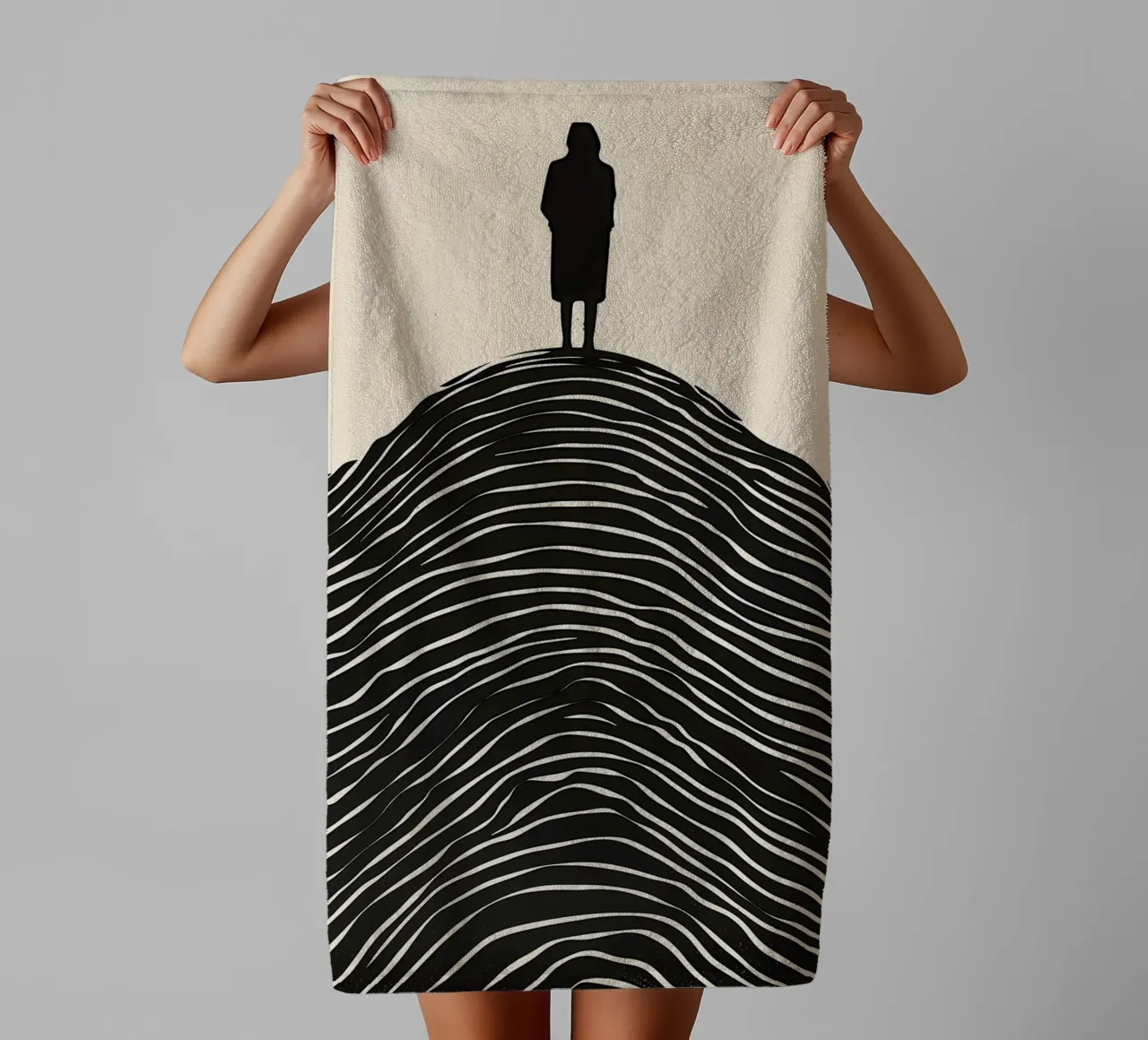 Outlook and overview | Line art printing towel by Autofocus