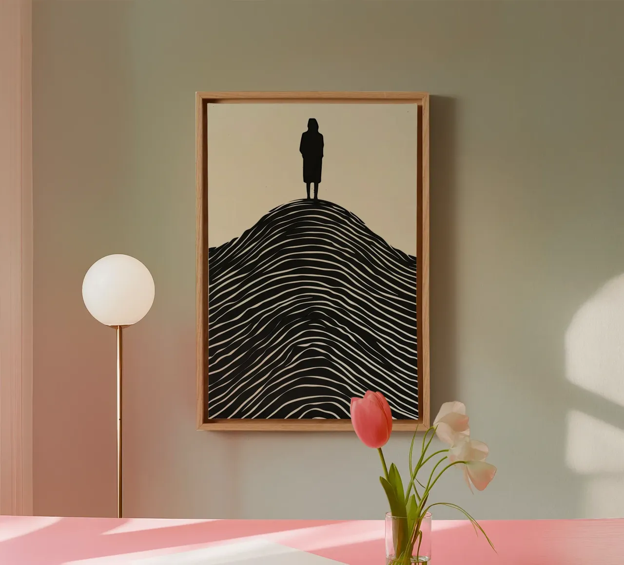 Outlook and overview | Line art printing canvas with Floater frame by Autofocus
