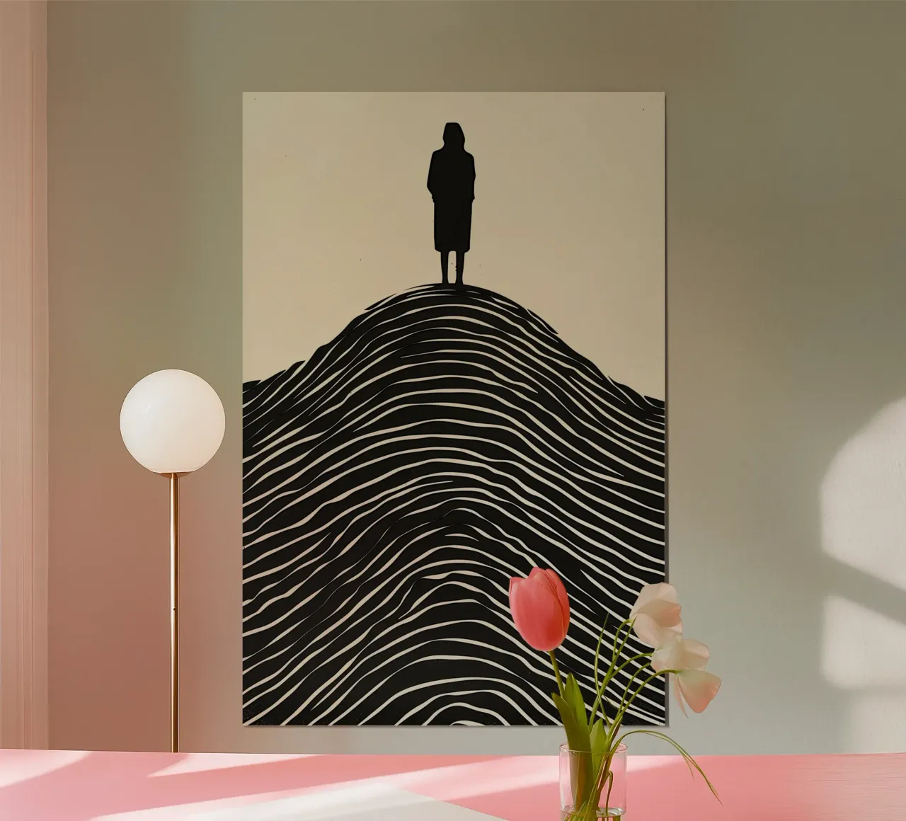 Outlook and overview | Line art printing poster with aluminum frame by Autofocus