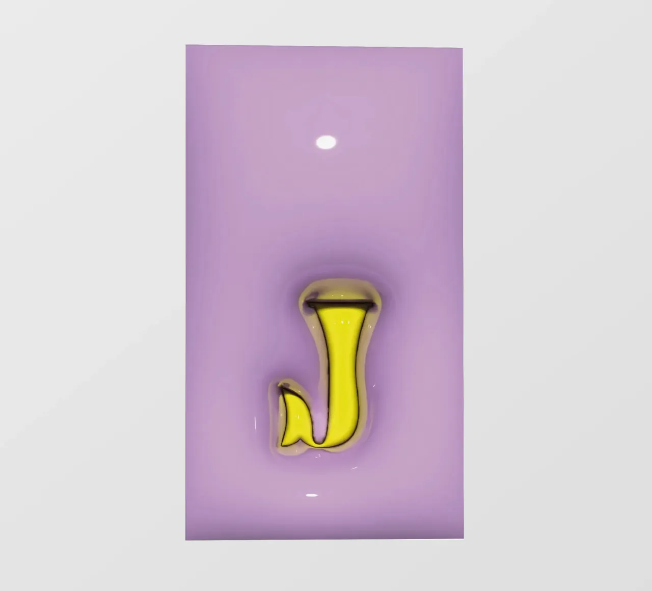 Gonfiaggio Bubblegum Iniziali J Viola telo in pvc da Malou-Studio