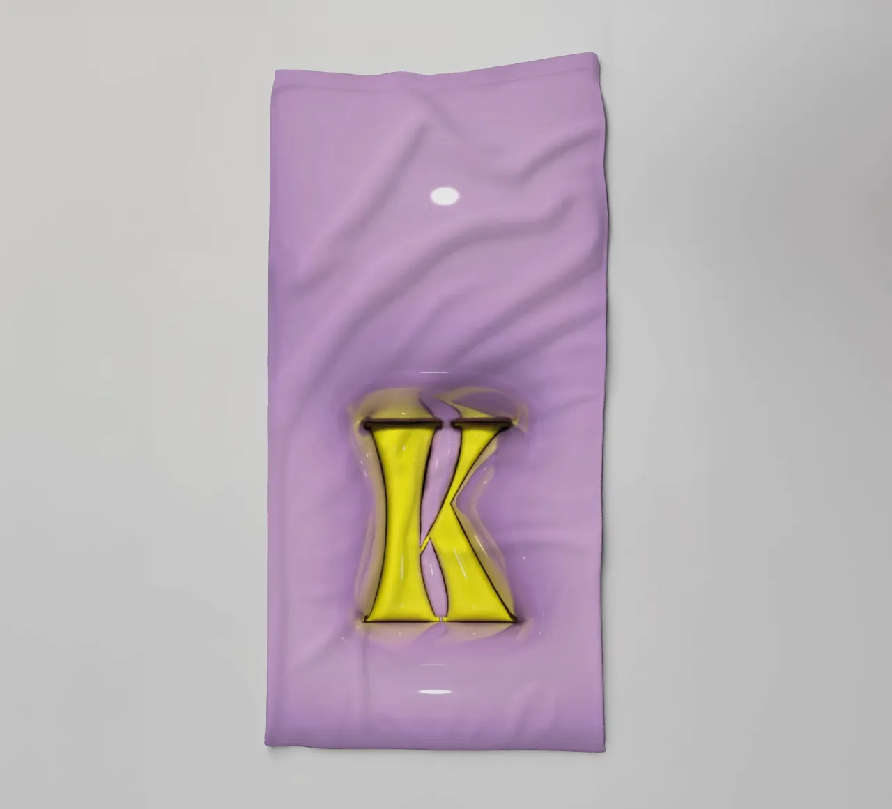 Bubblegum Inflate Initials K Purple towel by Malou-Studio