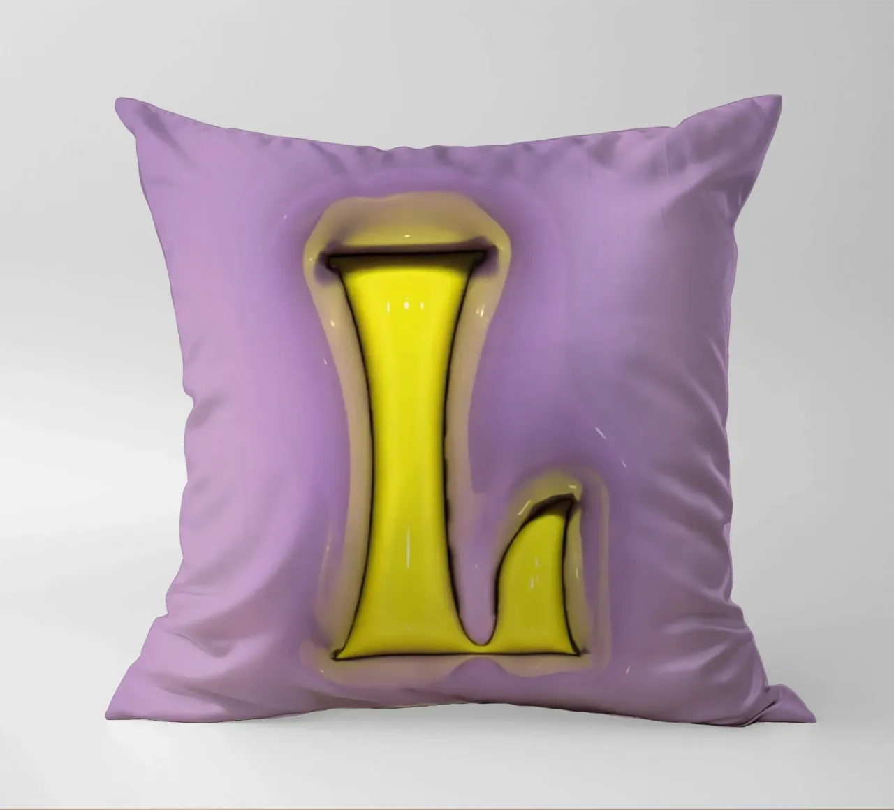 Gonfiaggio Bubblegum Iniziali L Viola cuscino da Malou-Studio