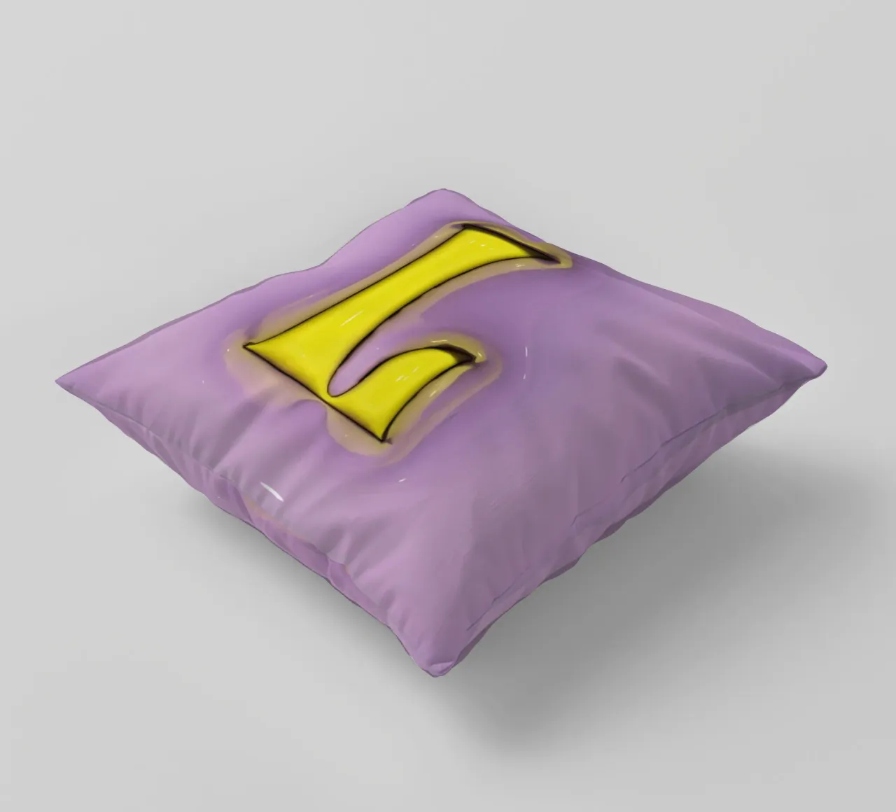 Gonfiaggio Bubblegum Iniziali L Viola cuscino da Malou-Studio