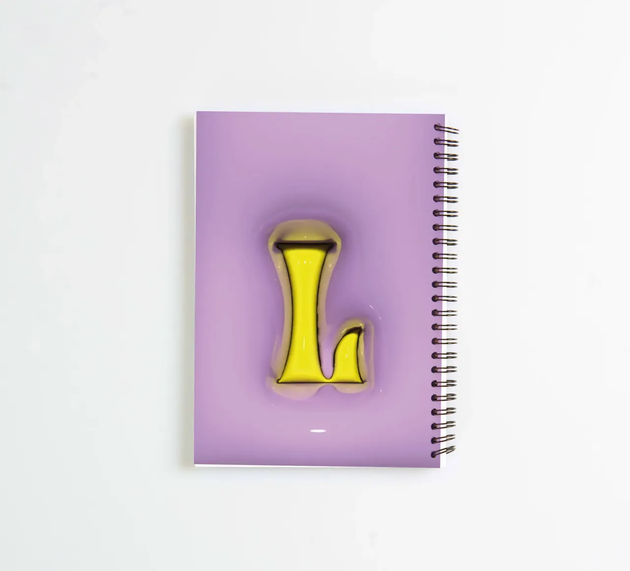 Bubblegum Inflate Initials L Purple spiral notebook by Malou-Studio