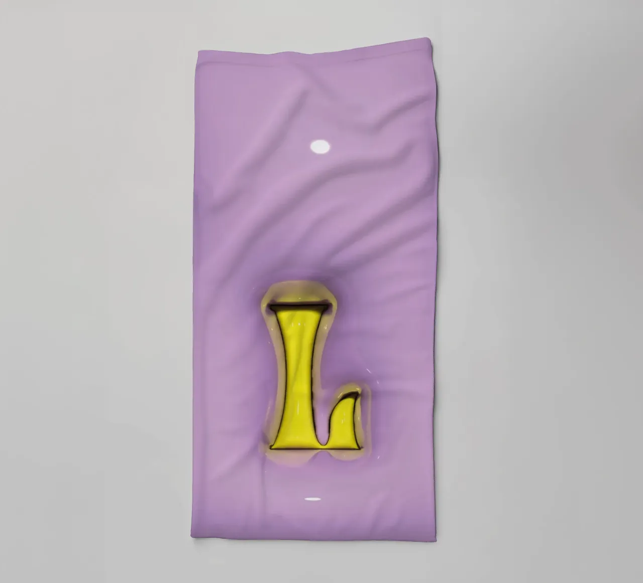 Bubblegum Inflate Initials L Purple towel by Malou-Studio