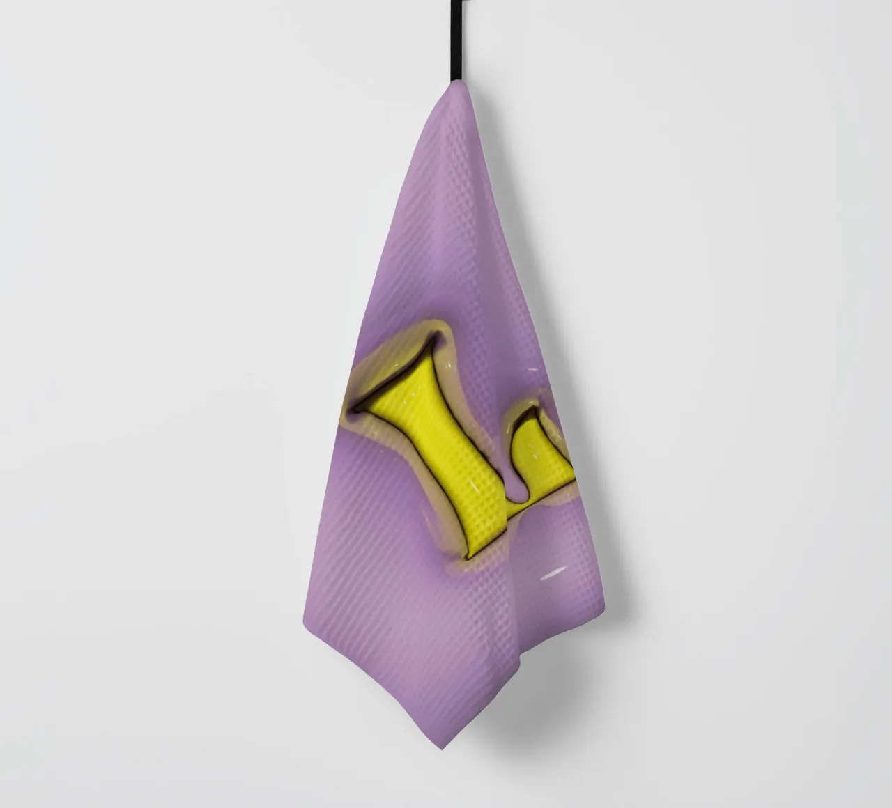 Bubblegum Gonflable Initiales L Violet torchon de Malou-Studio