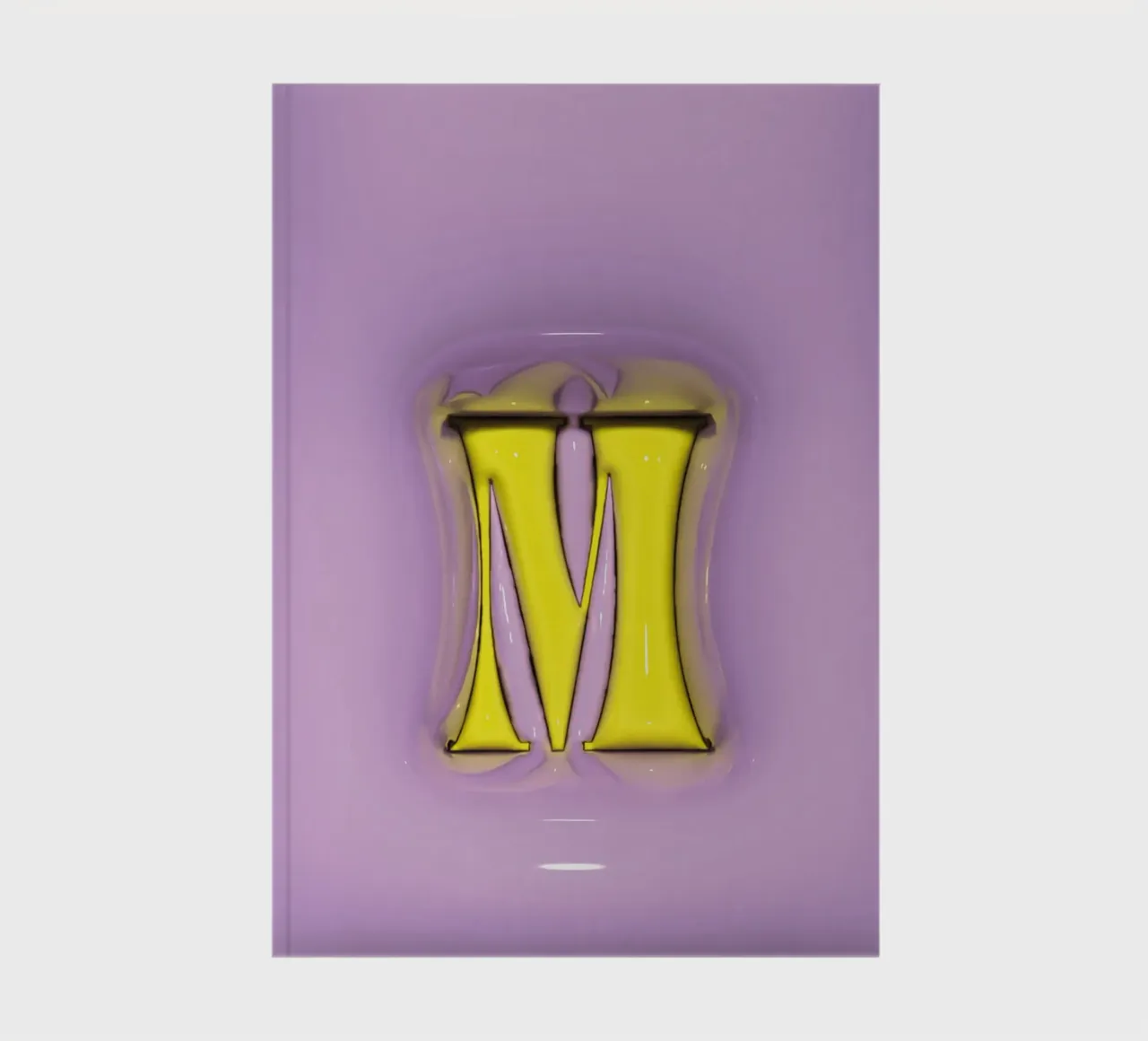 Bubblegum Inflate Initials M Purple notebook by Malou-Studio
