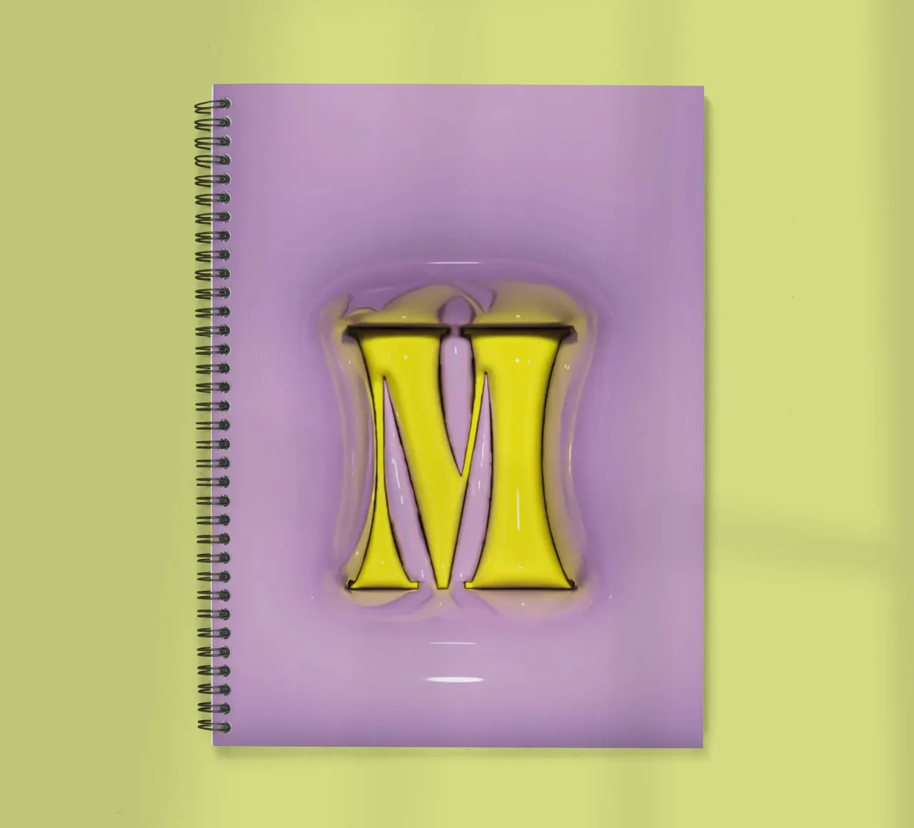 Bubblegum Inflate Initials M Purple spiral notebook by Malou-Studio