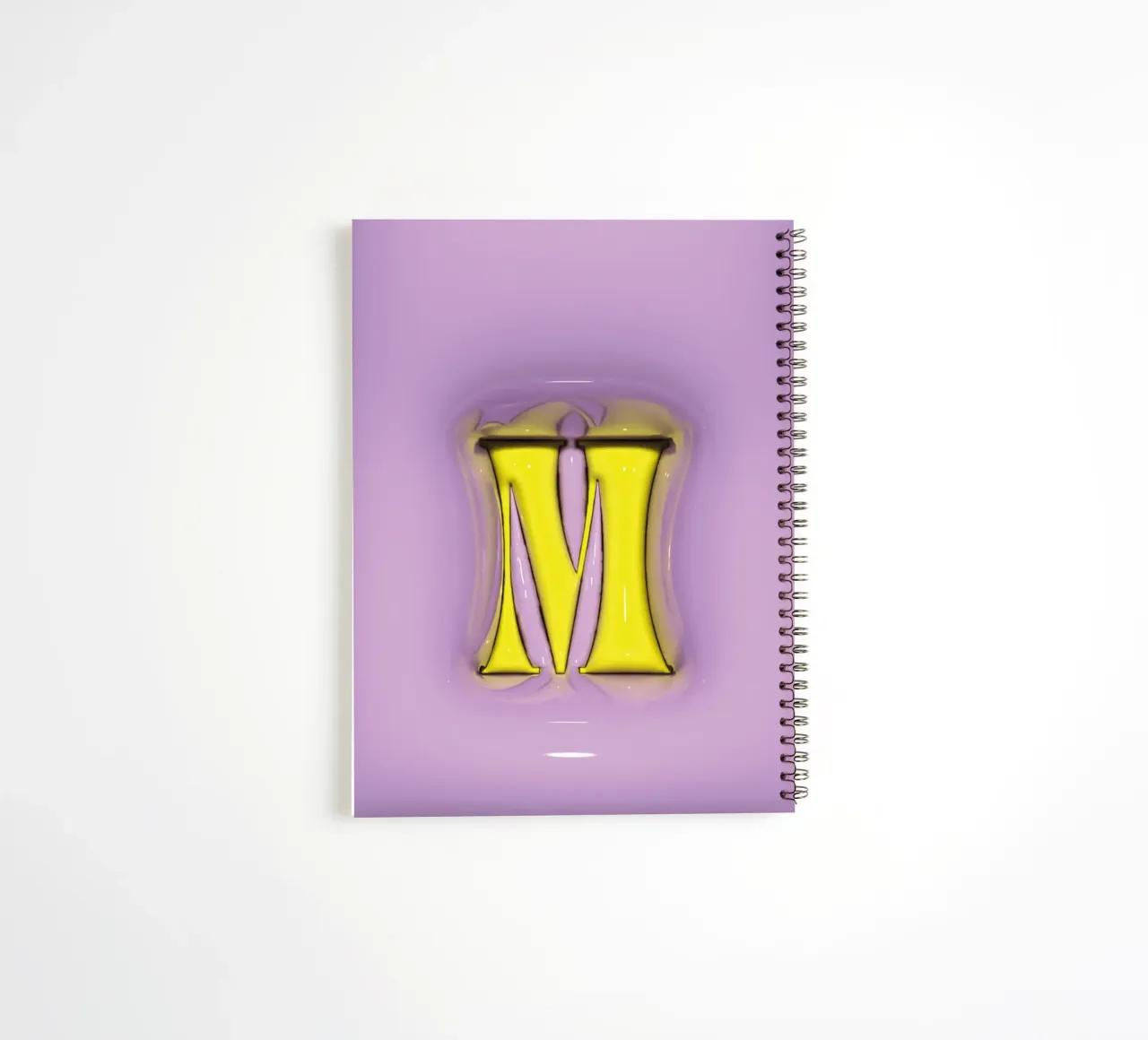 Bubblegum Inflate Initials M Purple spiral notebook by Malou-Studio