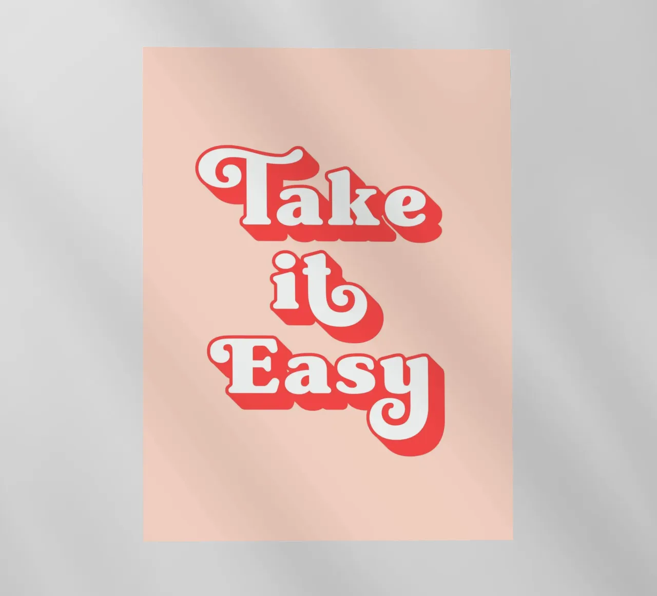 Take it easy (Tono melocotón claro) lámina retroiluminada de Paigaam Studio