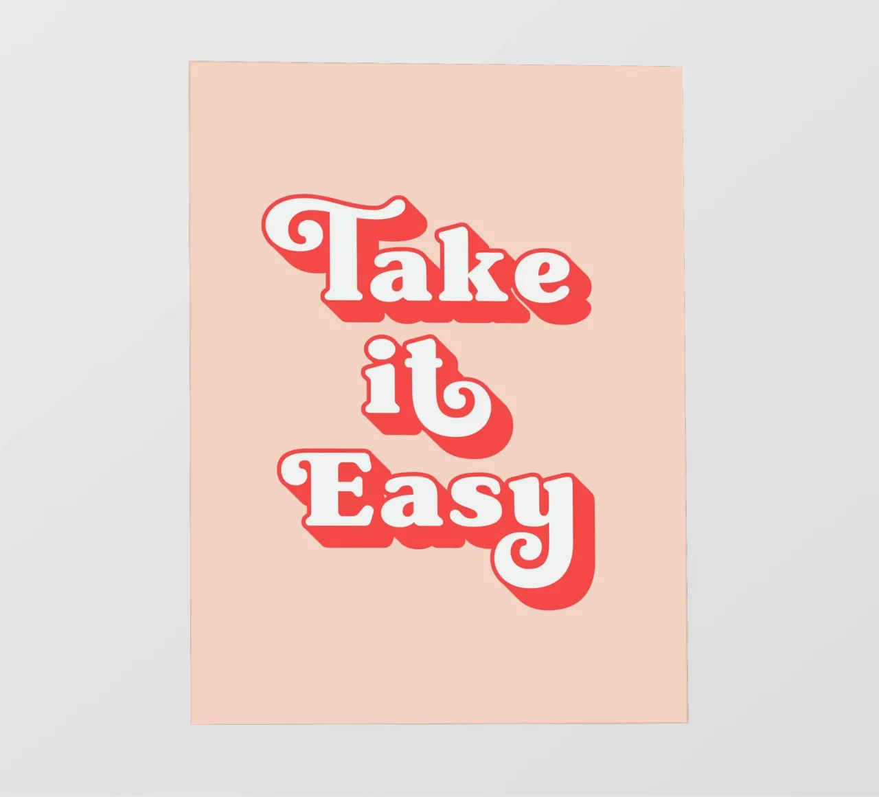 Take it easy (Tono melocotón claro) lámina retroiluminada de Paigaam Studio