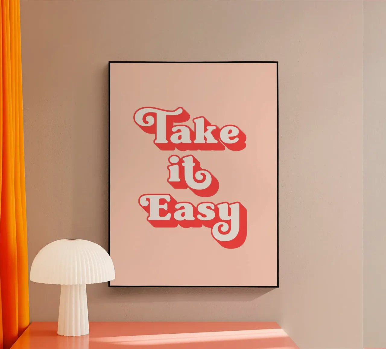 Take it easy (Tono melocotón claro) metacrilato de Paigaam Studio