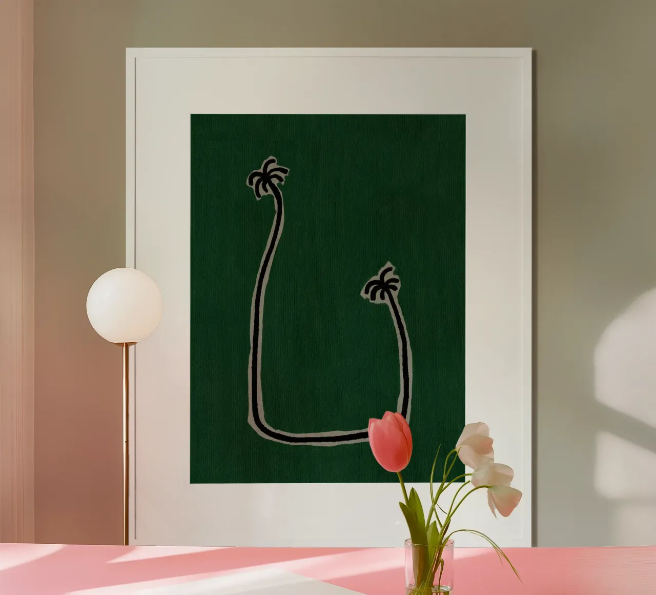 Soul Bound - Green poster with plastic frame by Shatha Al Dafai
