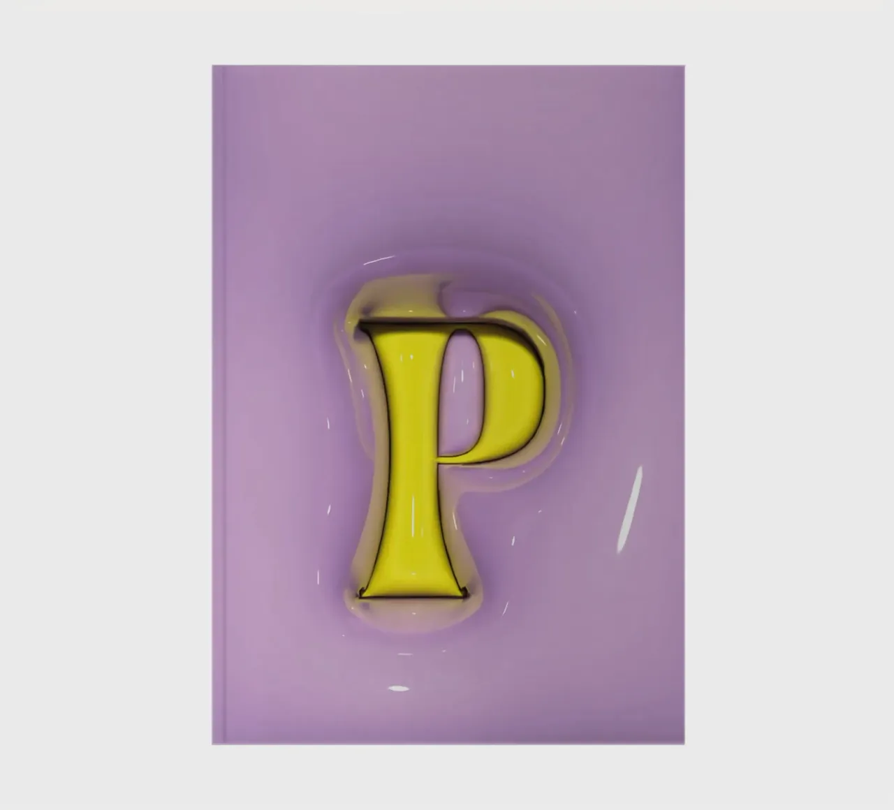 Bubblegum Inflate Initials P Purple notebook by Malou-Studio