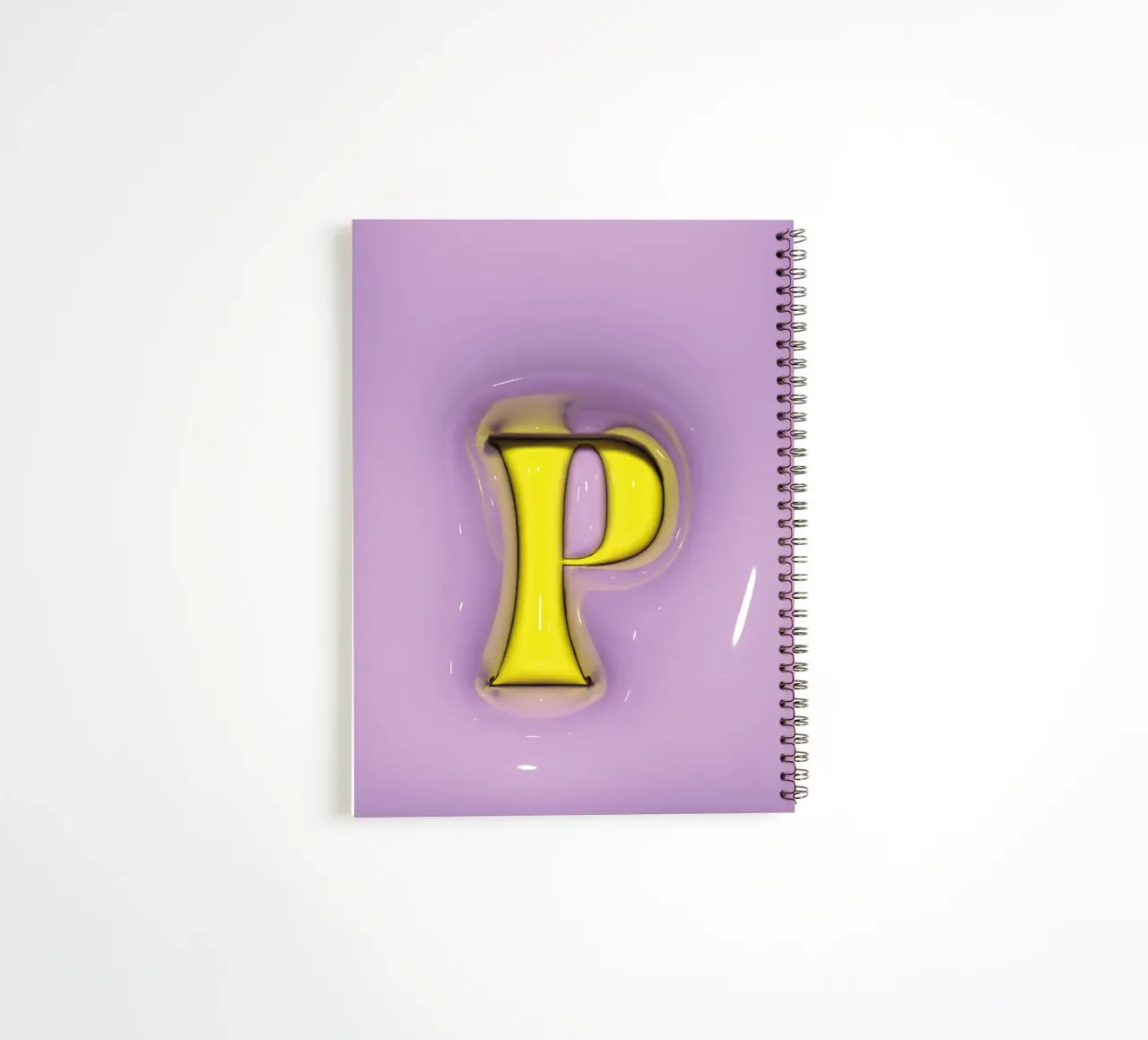 Bubblegum Inflate Initials P Purple spiral notebook by Malou-Studio