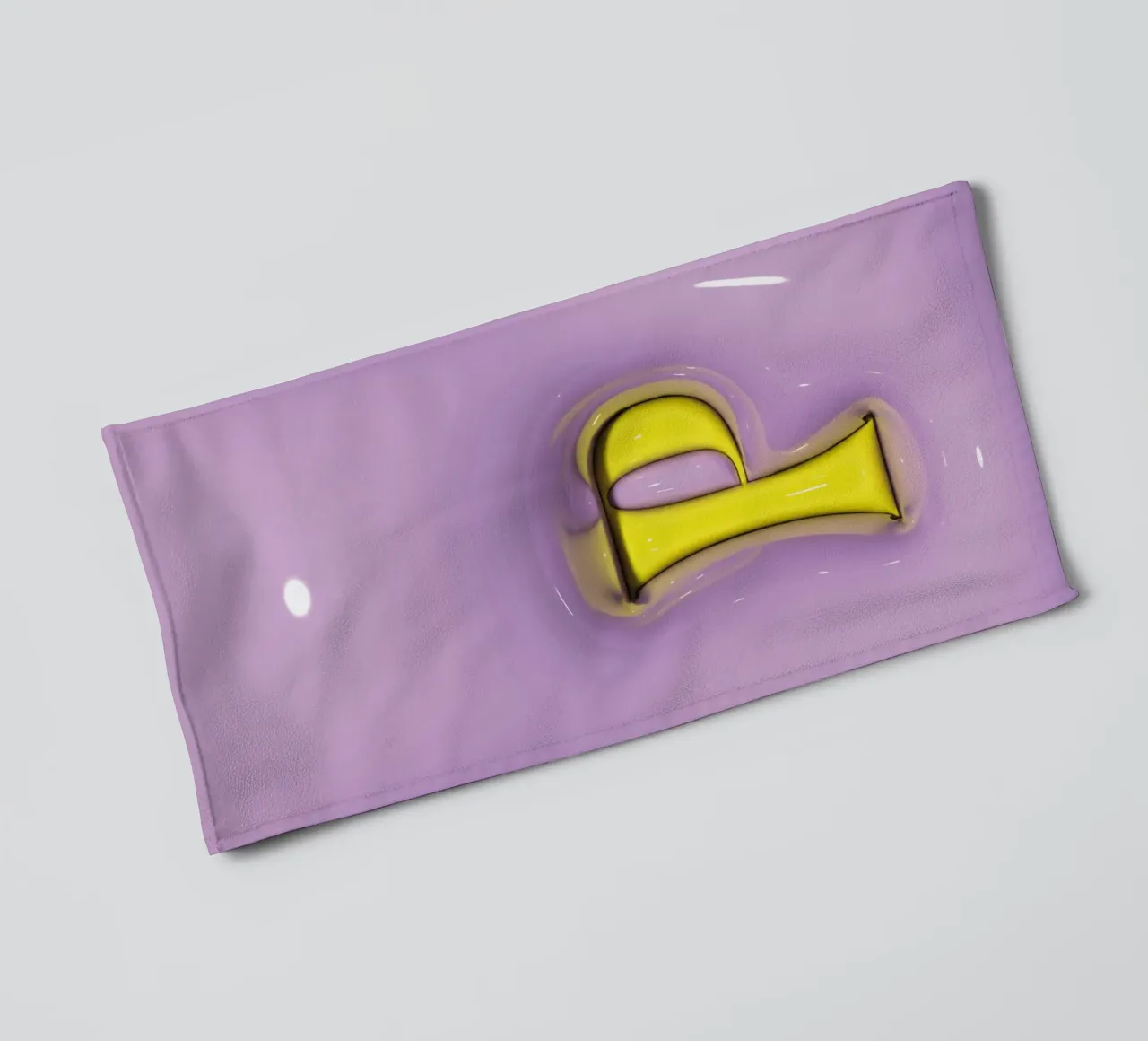 Bubblegum Inflate Initials P Purple towel by Malou-Studio