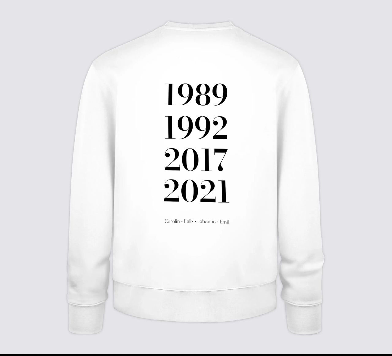 Notre famille - Années de naissance sweat de color&shape