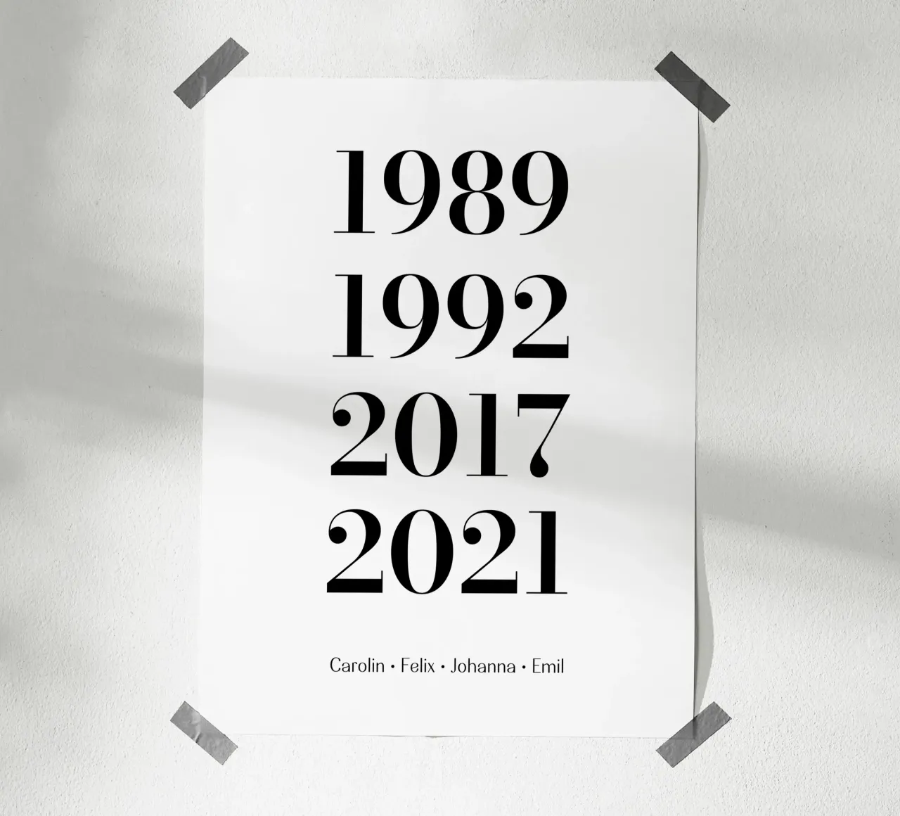 Notre famille - Années de naissance poster de color&shape