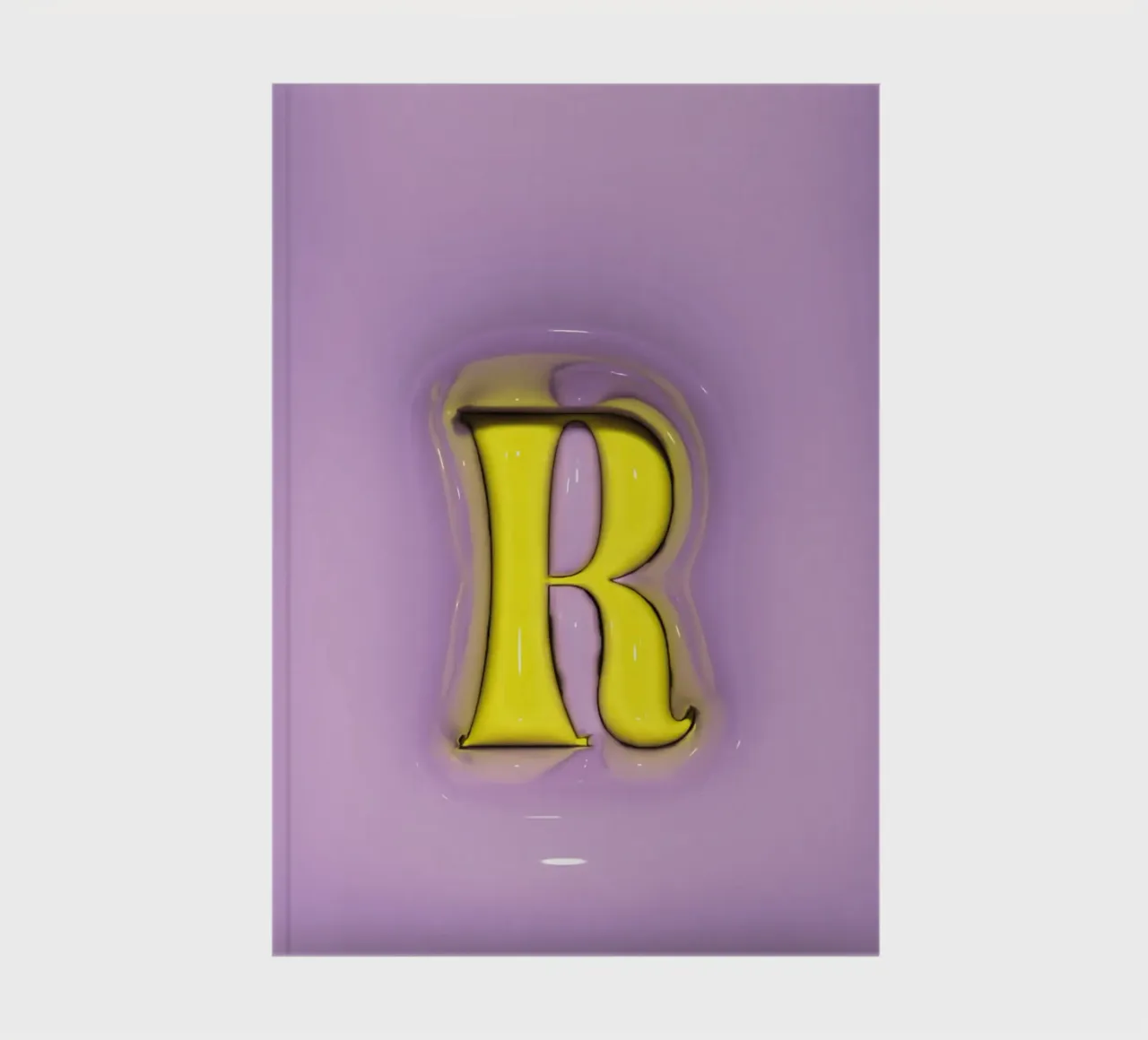 Bubblegum Inflate Initials R Purple notebook by Malou-Studio