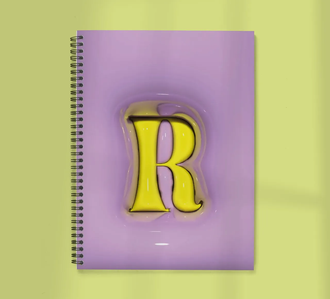 Bubblegum Inflate Initials R Purple spiral notebook by Malou-Studio
