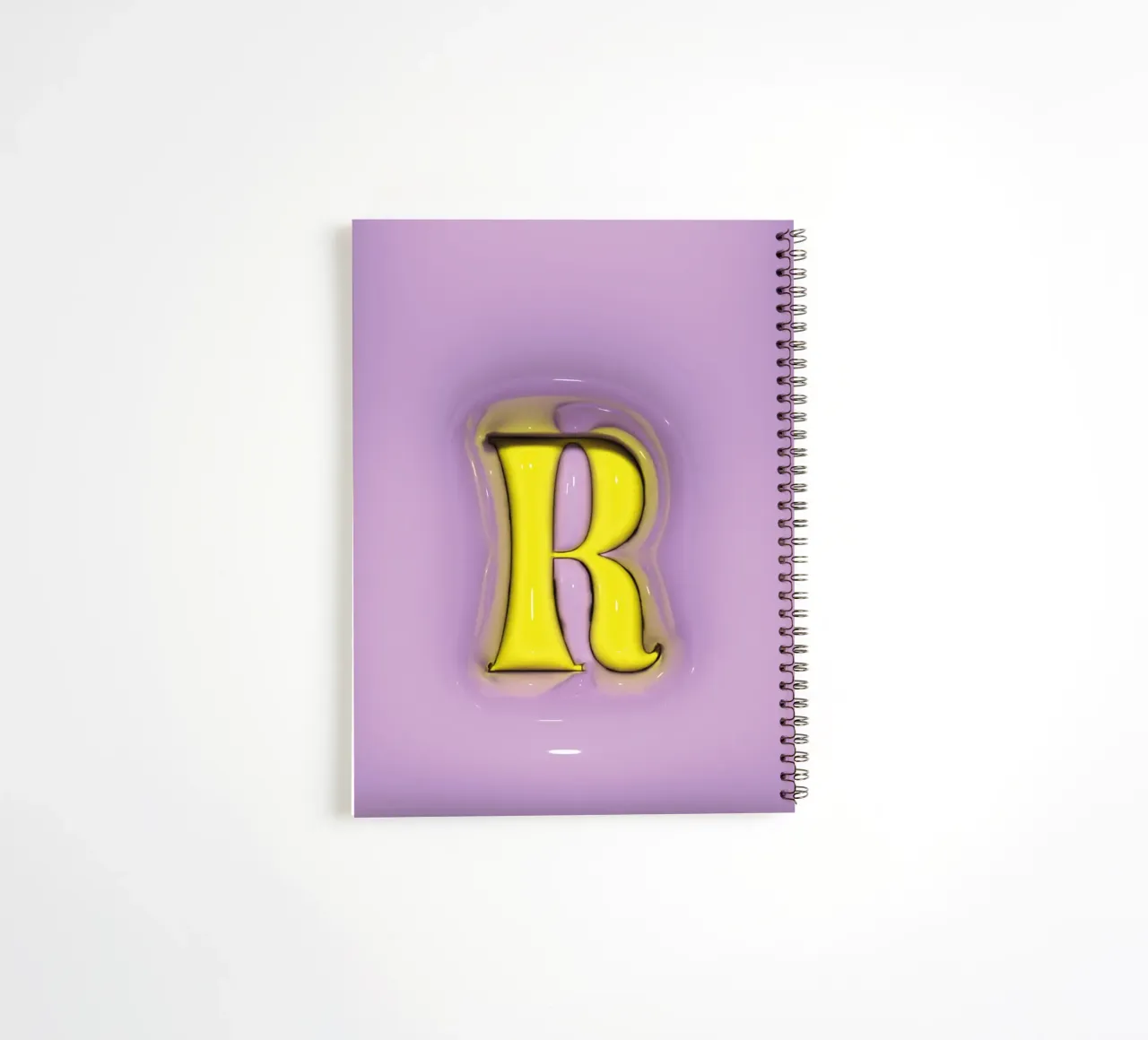Bubblegum Inflate Initials R Purple spiral notebook by Malou-Studio