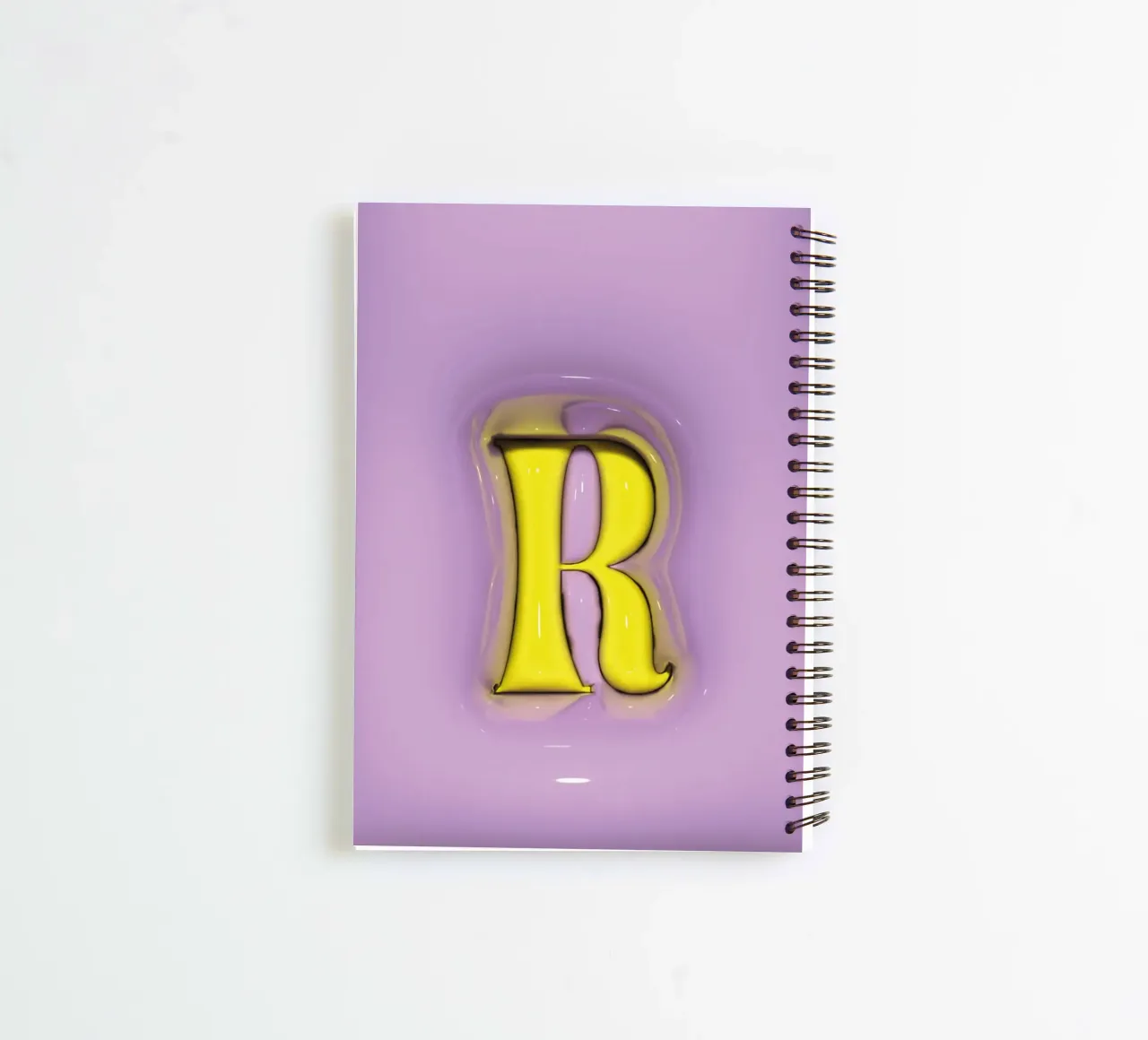 Bubblegum Inflate Initials R Purple spiral notebook by Malou-Studio