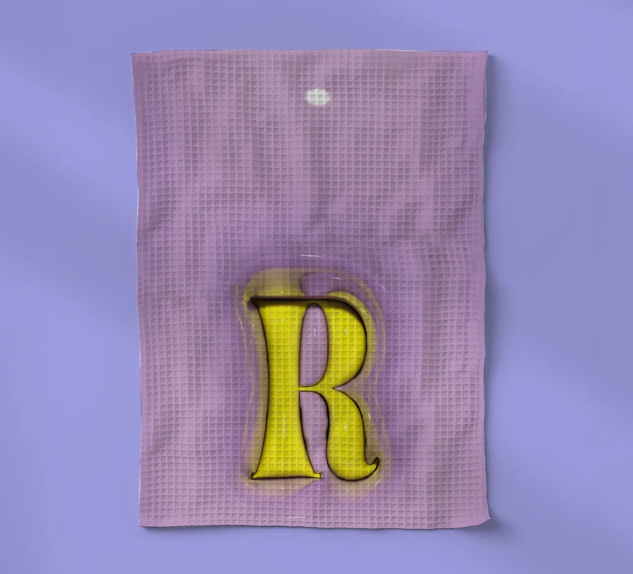 Gonflable Bubblegum Initiales R violet torchon de Malou-Studio