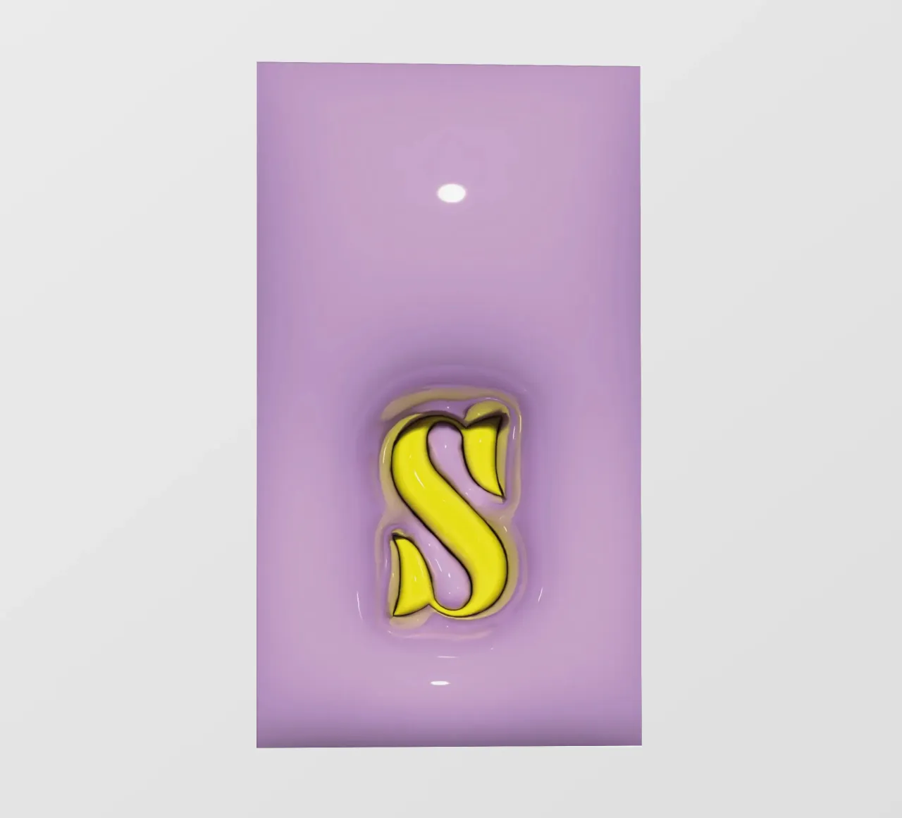 Gonfiaggio Bubblegum Iniziali S Viola telo in pvc da Malou-Studio