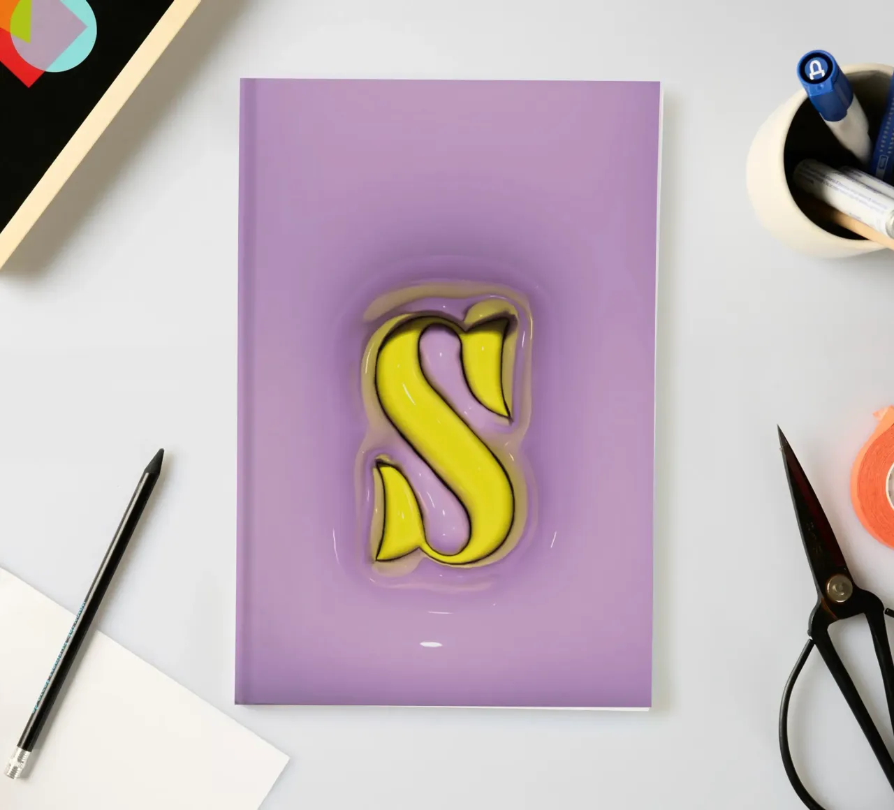 Bubblegum Inflate Initials S Purple notebook by Malou-Studio