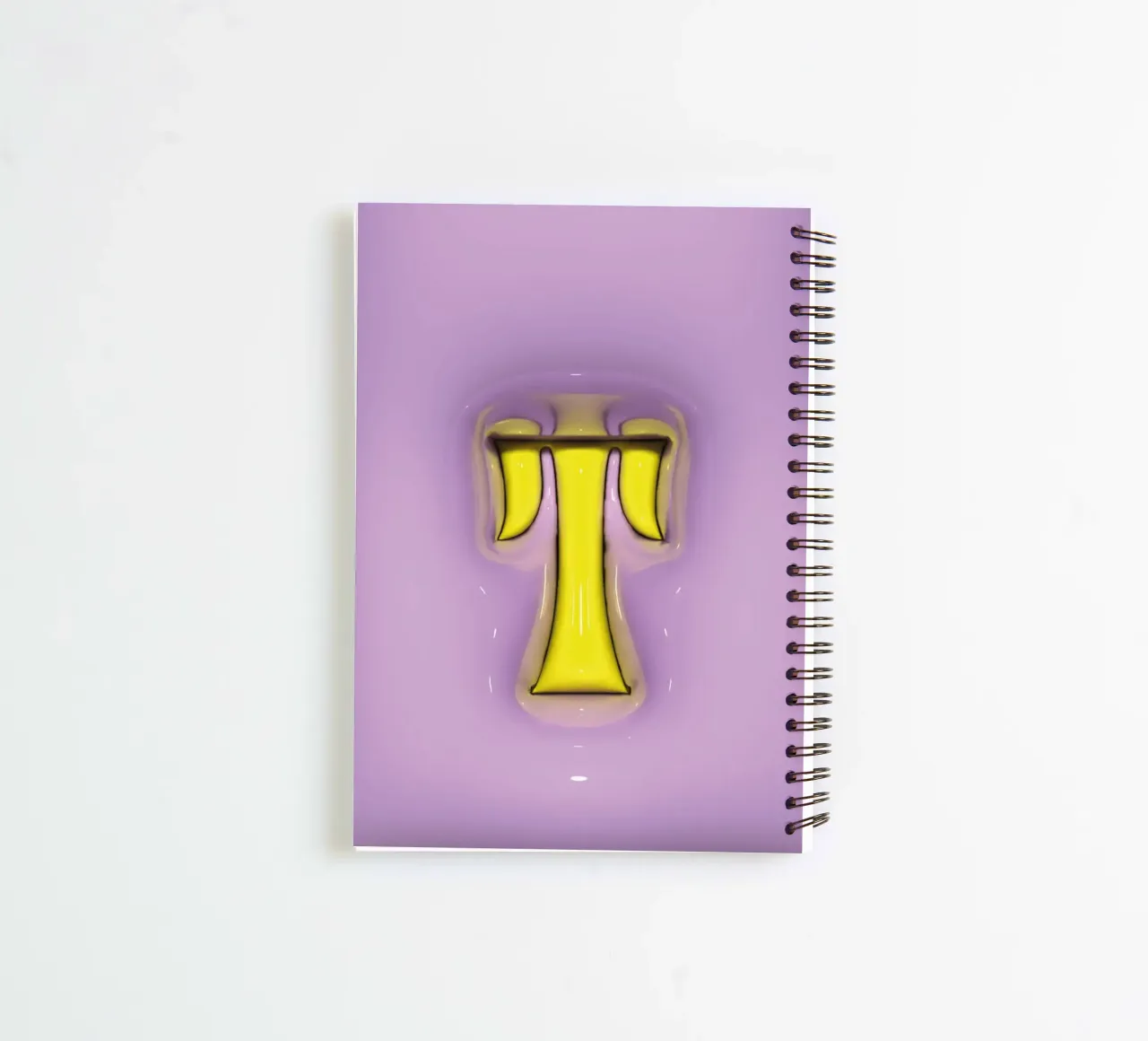 Bubblegum Inflate Initials T Purple spiral notebook by Malou-Studio