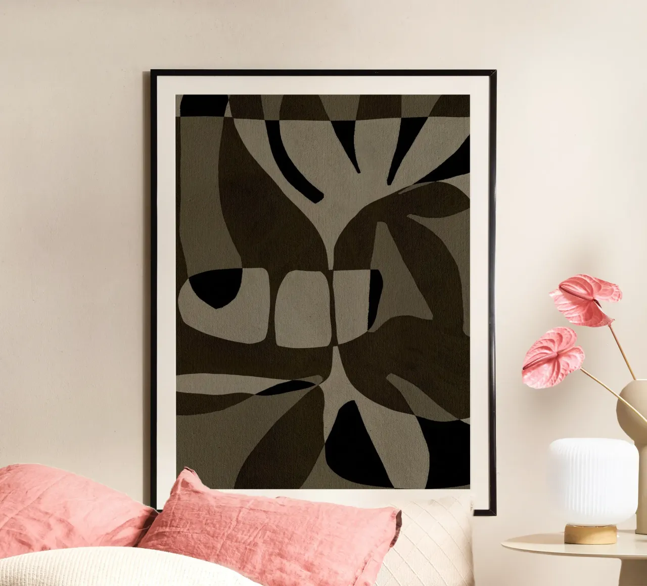 Contour - 2 poster with aluminum frame by Shatha Al Dafai