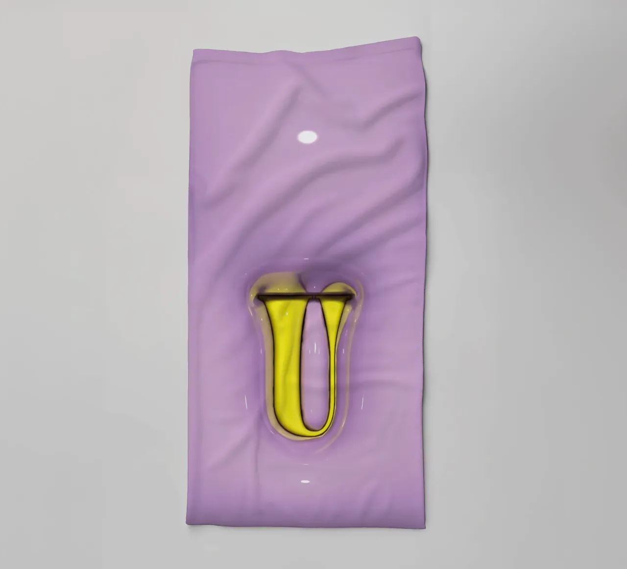 Bubblegum Inflate Initials U Purple towel by Malou-Studio