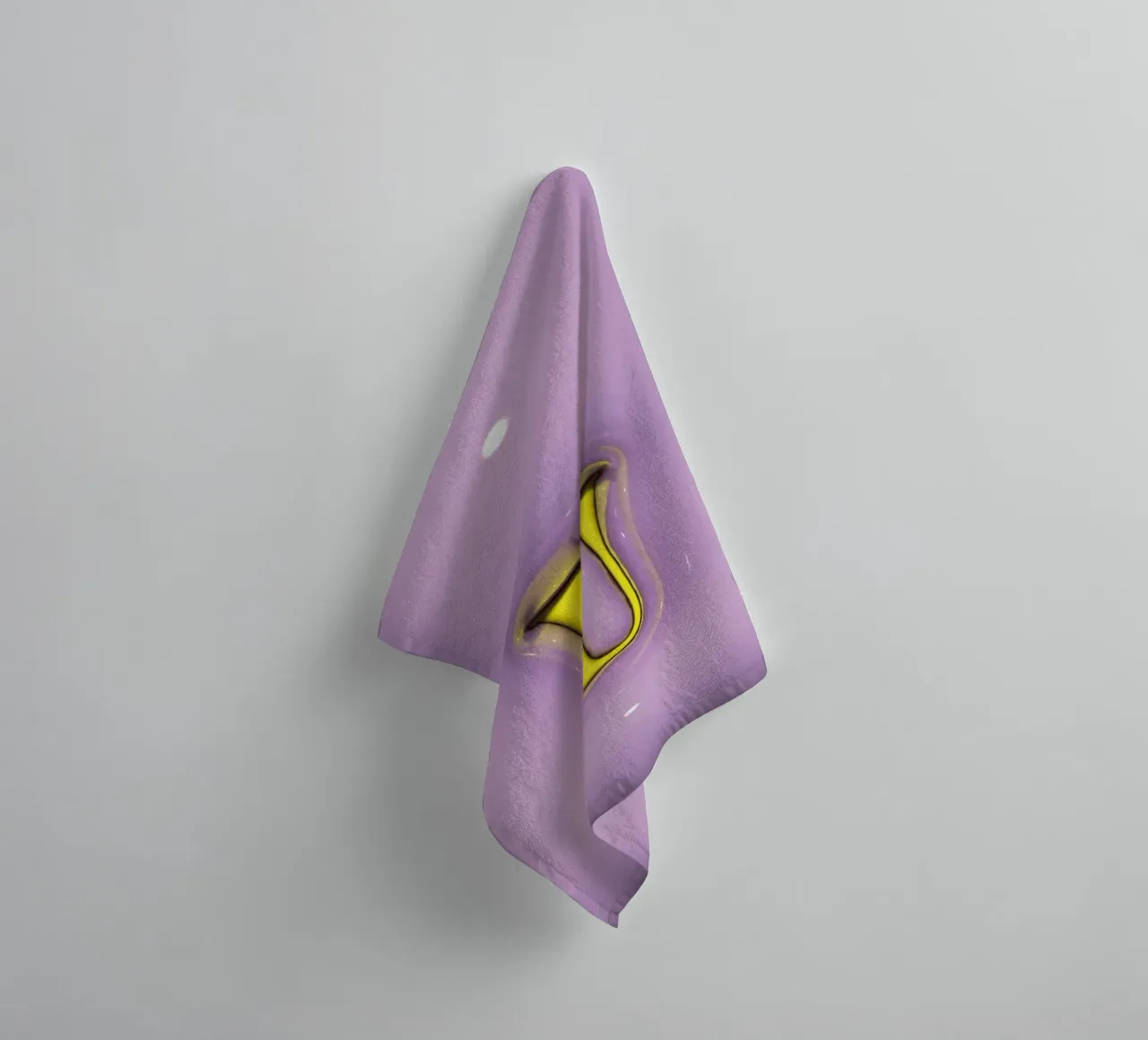 Bubblegum Inflate Initialen U Lila Handtuch von Malou-Studio